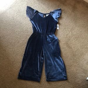 Blue velvet kids jumpsuit